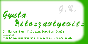 gyula miloszavlyevits business card